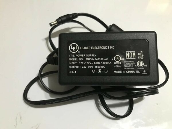 Leader Electronics MH36-240100-40 24V 1500mA AC Adapter